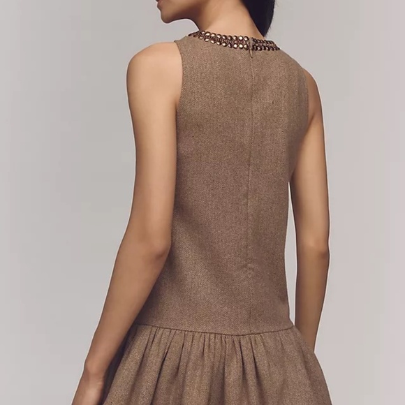 NWT By Anthropologie Beaded Keyhole Sleeveless Mini Dress Sz L - Picture 11 of 15